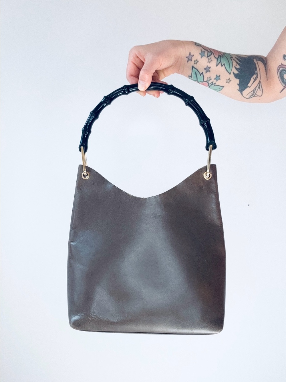 1990s Gucci Bamboo Hobo Shoulder Bag